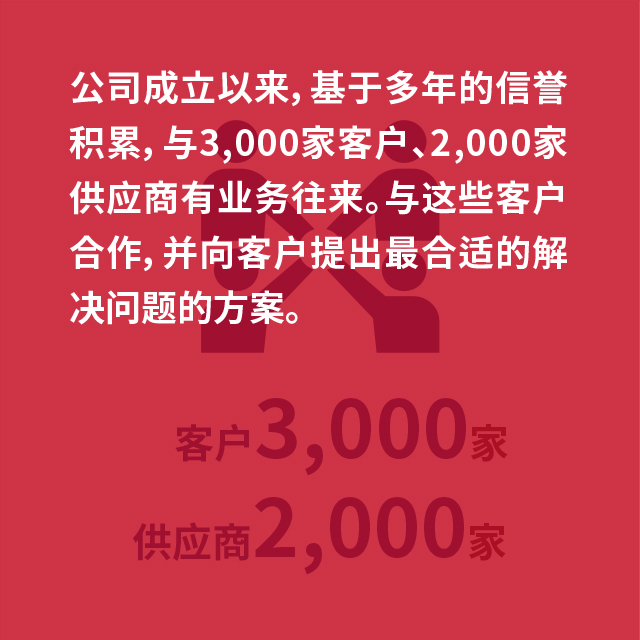 客户3000家，供应商2000家